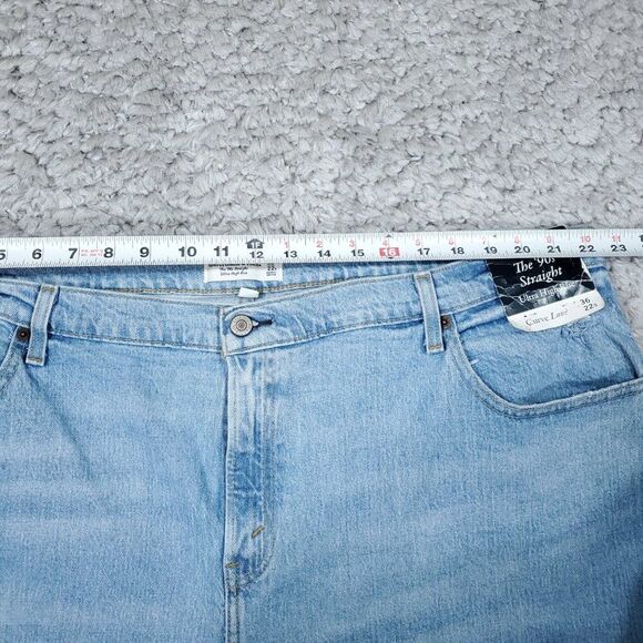 Abercrombie 22 Short 90s Straight Ultra High Rise Curve Love Jeans Blue Size 36 - Picture 8 of 11